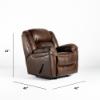 Frontier Rocker Recliner – Espresso Fabric Cover (dimensions)