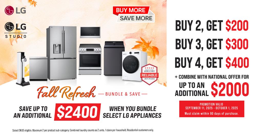 🍂 Fall Refresh Sale at ABC Warehouse – Save Big on LG Appliances!
